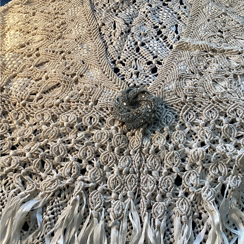 Ribbon Lace Crocheted Shawl - Picture 8 of 9